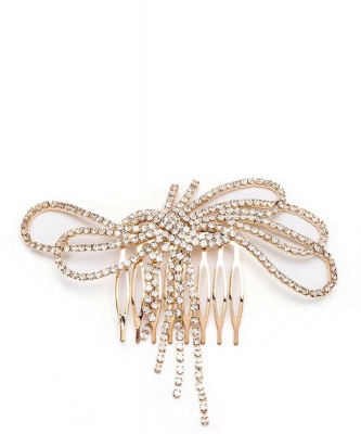 Crystal Bridal Hair Comb 39-HM300066 GOLD